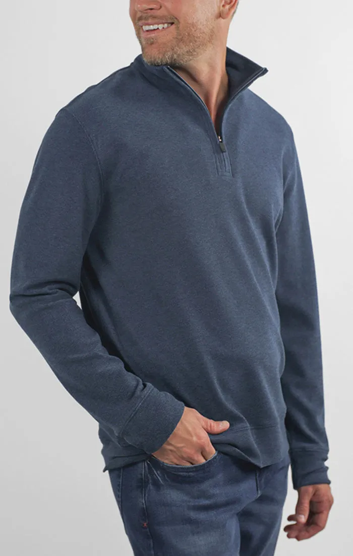 Quarter Zip Dongan Ultra Soft Stretch Ribbed Pullover