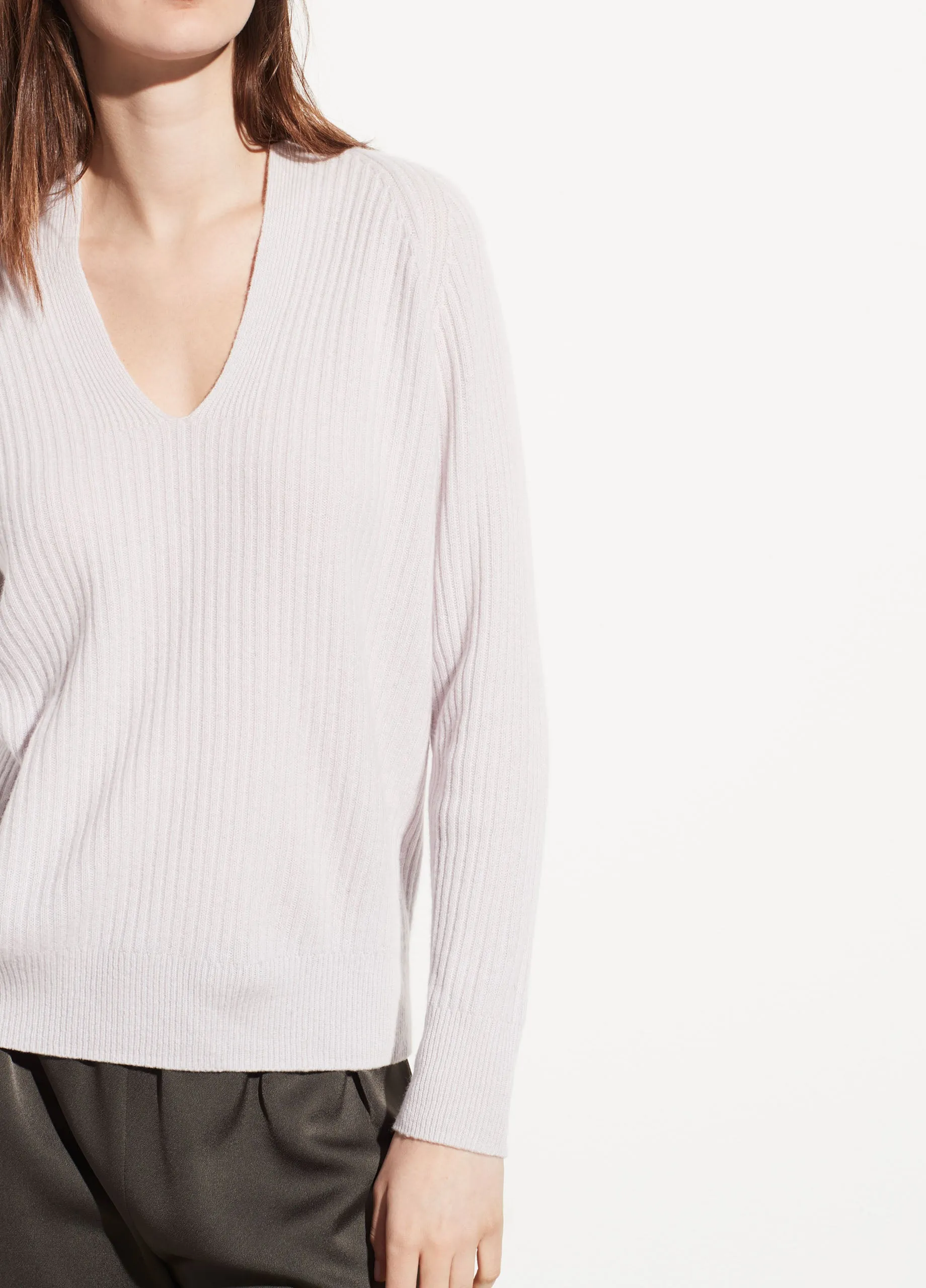 Raglan Rib Double V-Neck in Hyacinth