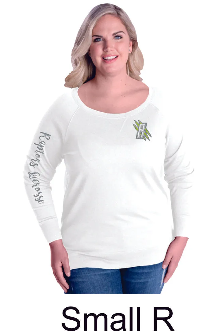 Raptors Curvy Ladies Slouchy Pullover in 2 Designs- 4 Sports- Matte or Glitter
