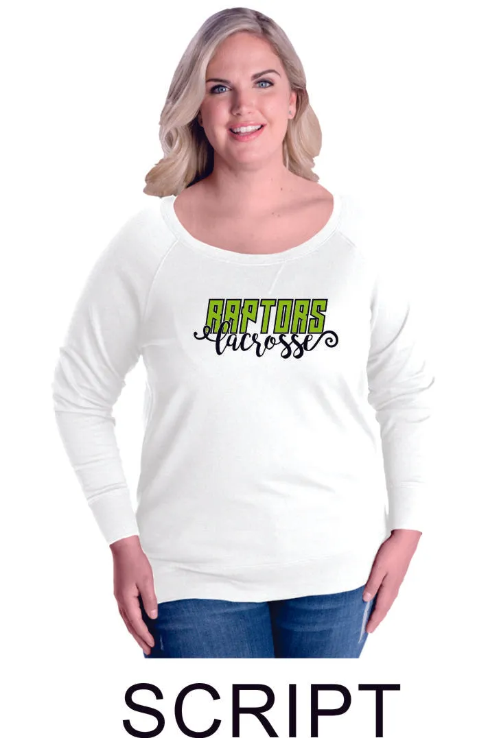 Raptors Curvy Ladies Slouchy Pullover in 2 Designs- 4 Sports- Matte or Glitter