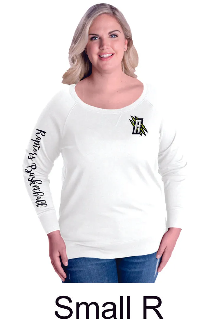 Raptors Curvy Ladies Slouchy Pullover in 2 Designs- 4 Sports- Matte or Glitter