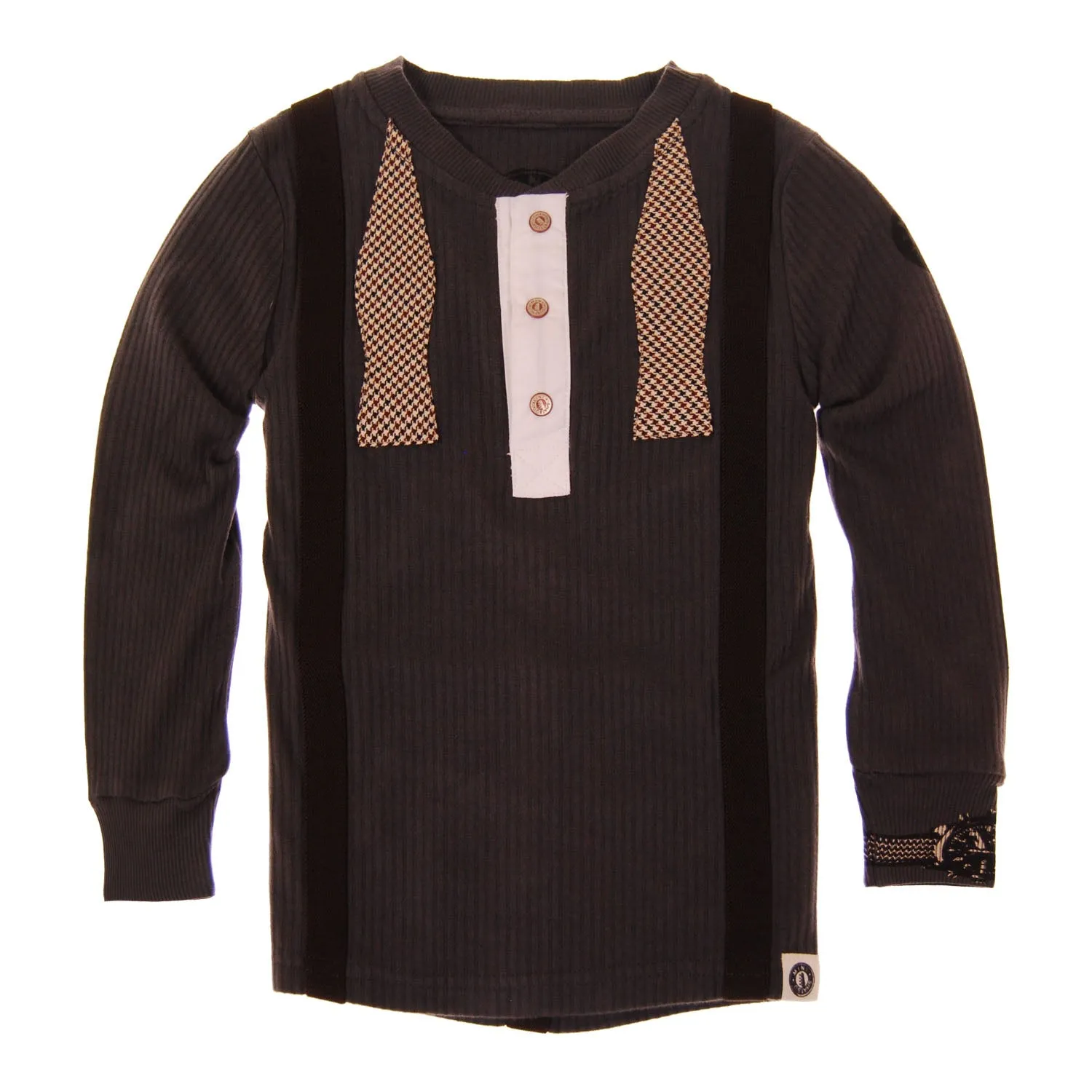 Real Suspender Bow Tie Baby Henley Shirt by: Mini Shatsu