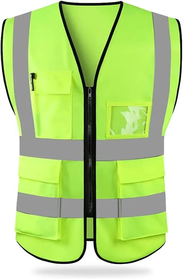 Reflective Safety Vest Women Men Hi-Vis Security Construction Long Shirts Pack 2