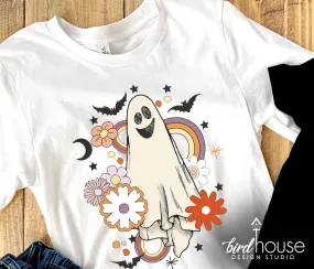Retro Spooky Vibes Ghost Halloween Shirt