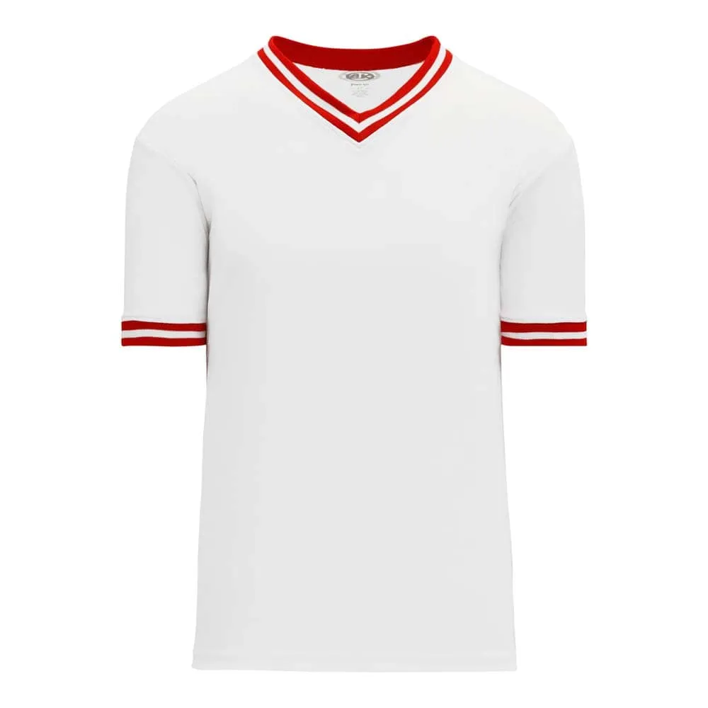 Retro V-Neck Dry Flex Pullover White-Red Jersey