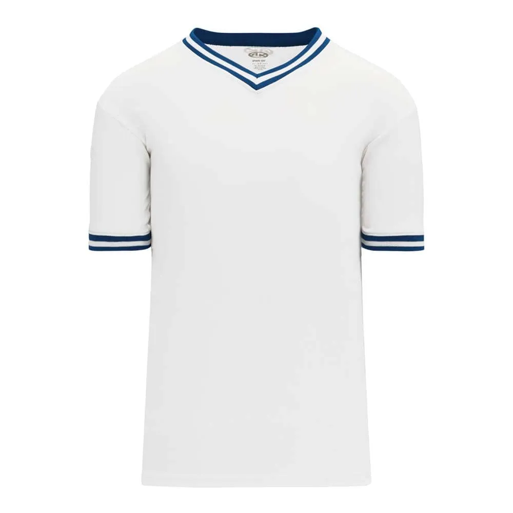 Retro V-Neck Dry Flex Pullover White-Royal Jersey