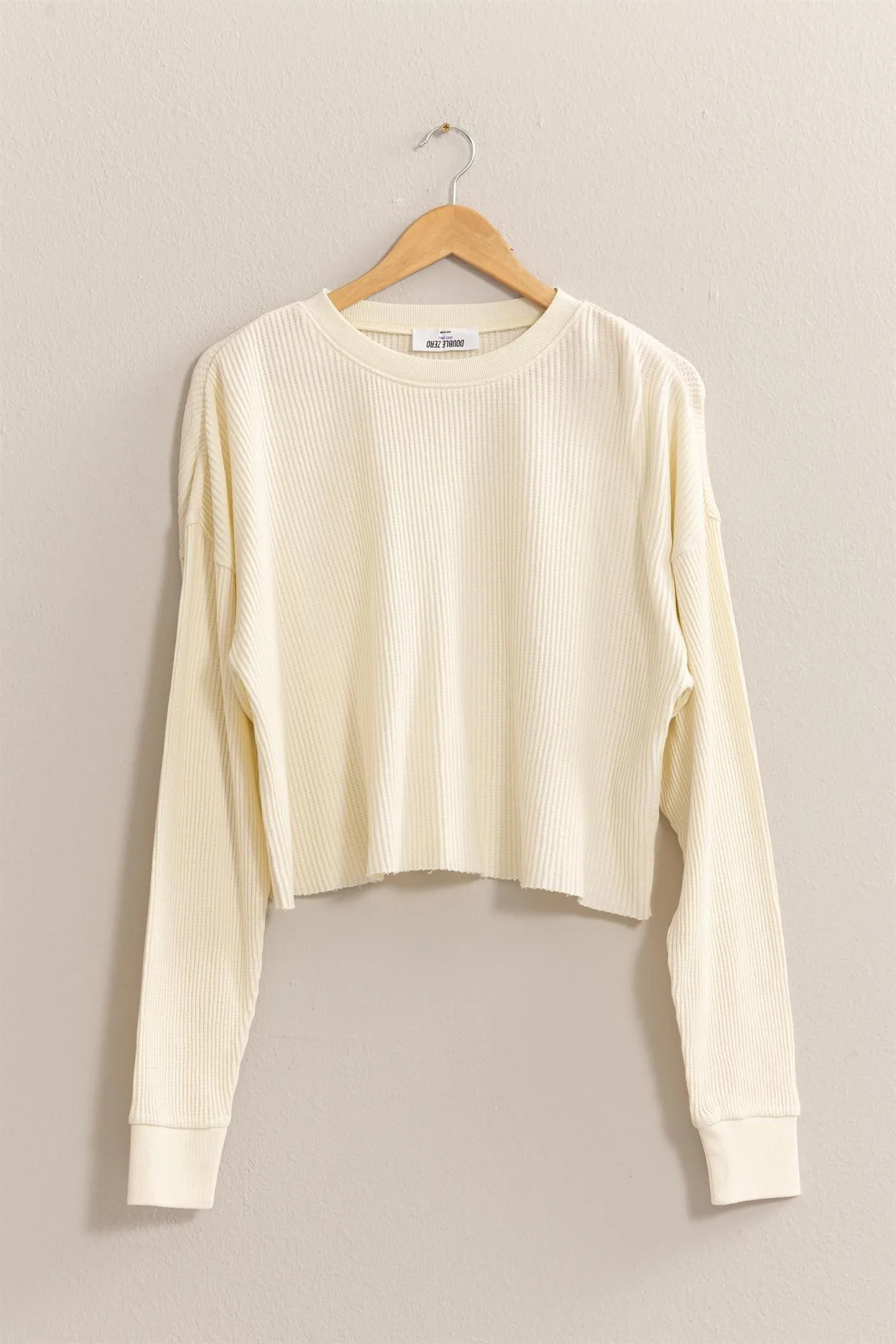 Ribbed Long Sleeve Crop Sweater