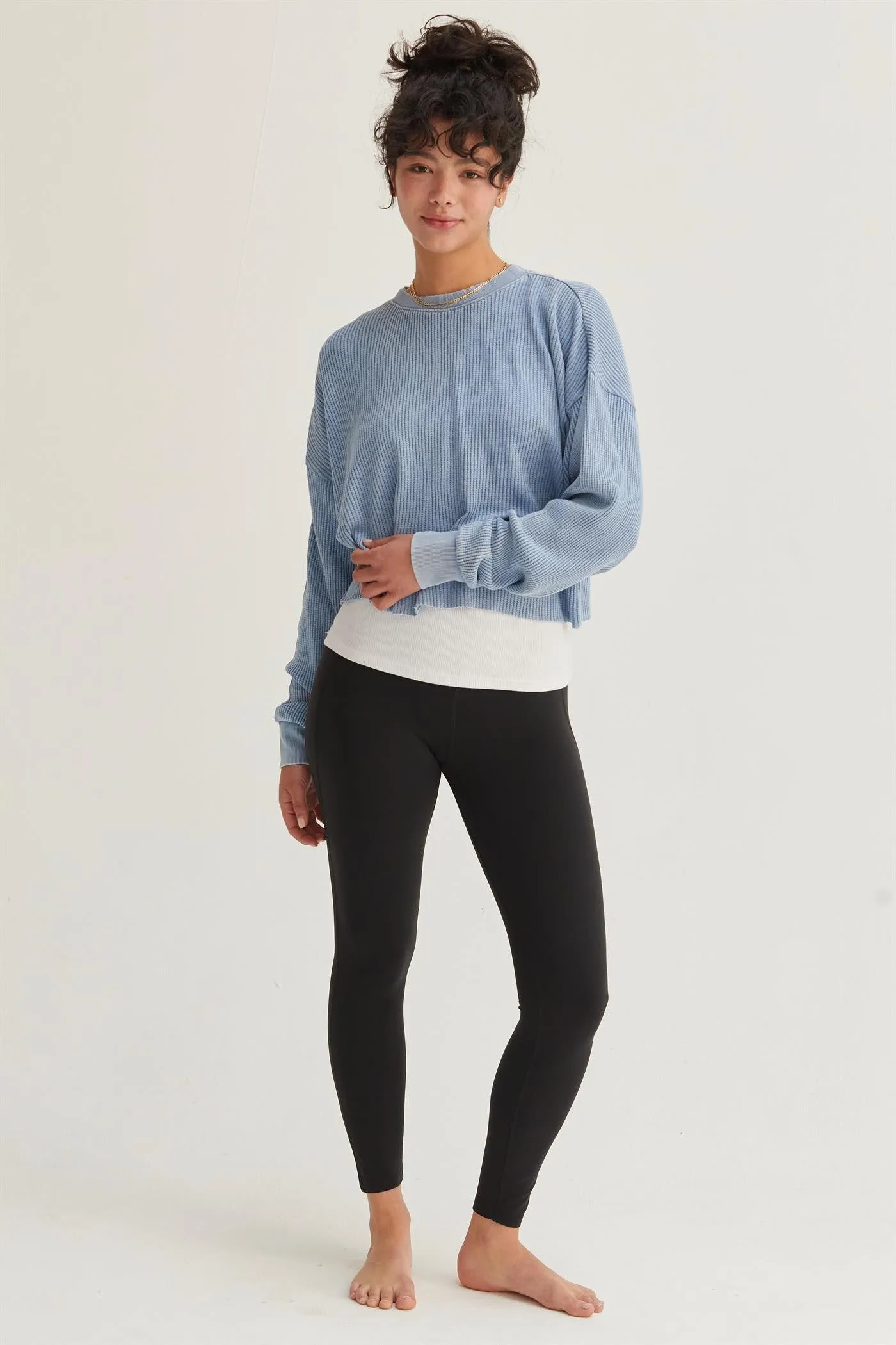 Ribbed Long Sleeve Crop Sweater