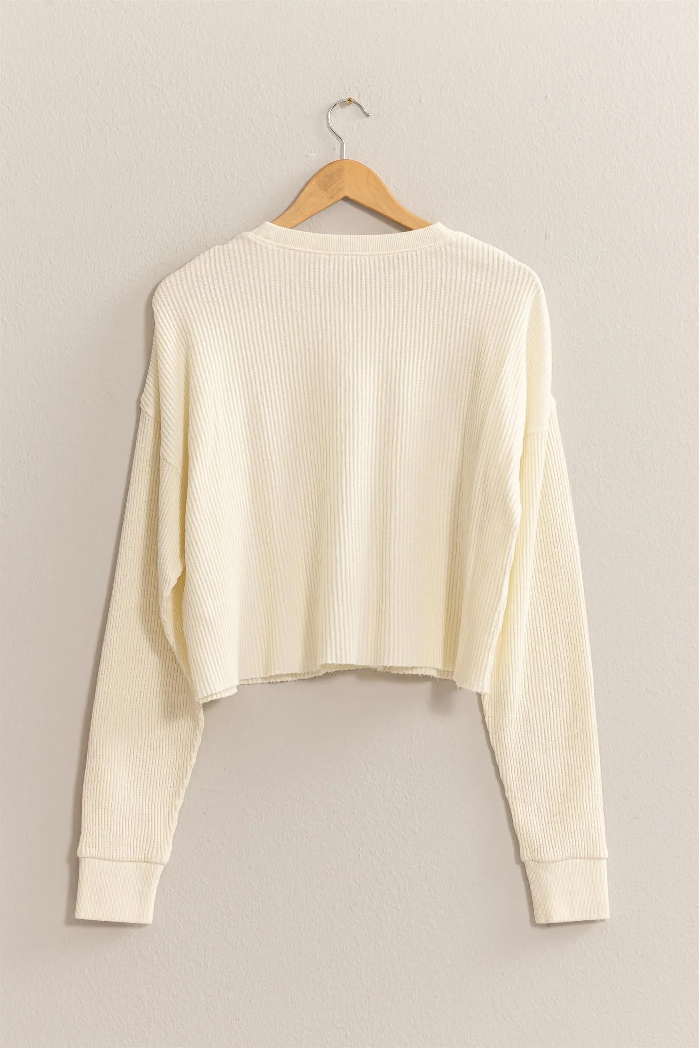 Ribbed Long Sleeve Crop Sweater
