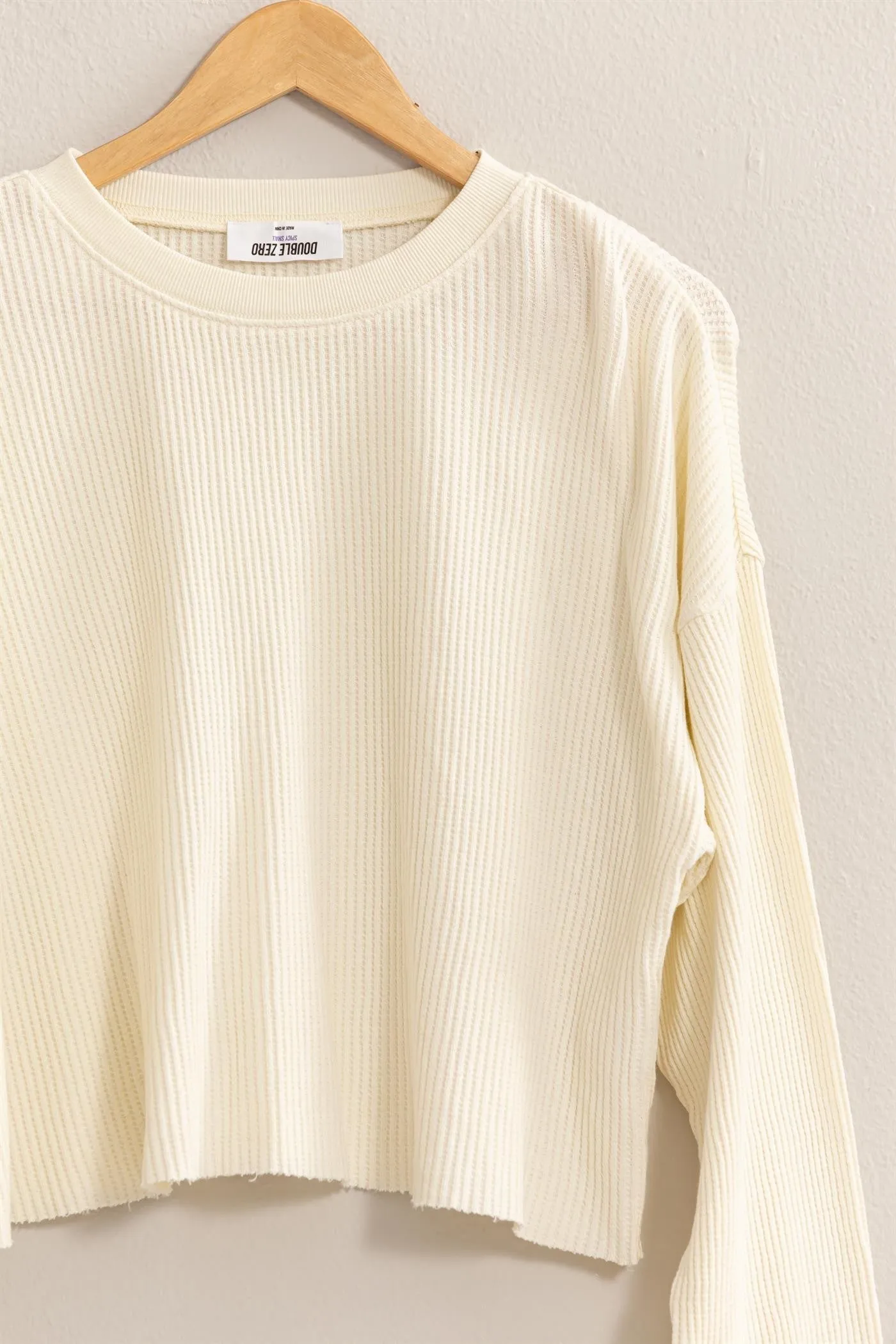 Ribbed Long Sleeve Crop Sweater