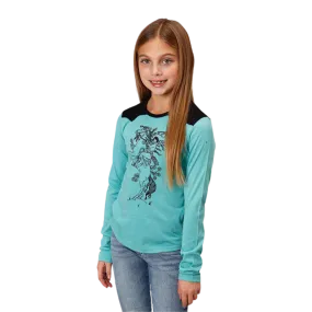 Roper Girl's Five Star Blue T-Shirt