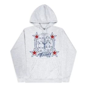 RUSH! Faces & Red Starz ☆ Grey Hoodie