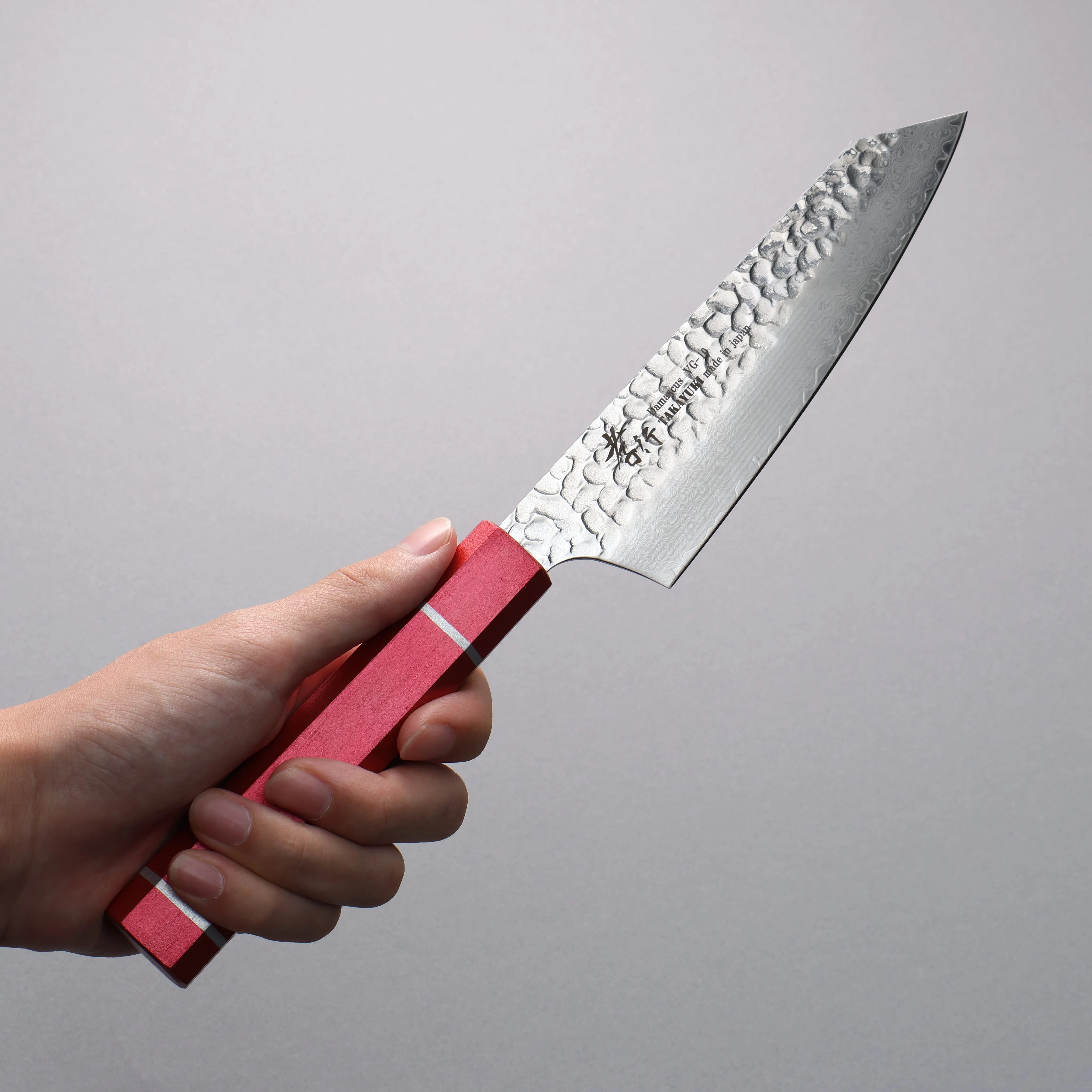 Sakai Takayuki VG10 33 Layer Damascus Kengata Santoku 160mm Live oak Lacquered (Kouseki) Handle