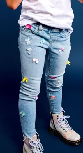 Satin Bow Jeans