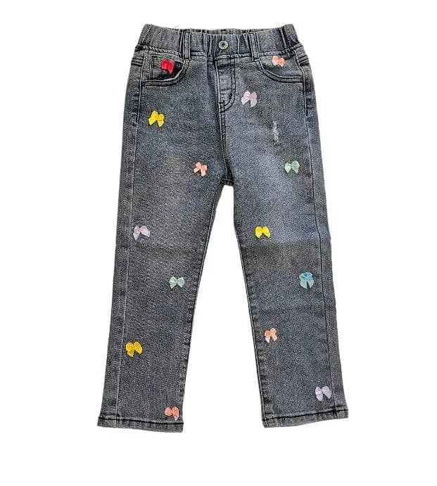 Satin Bow Jeans