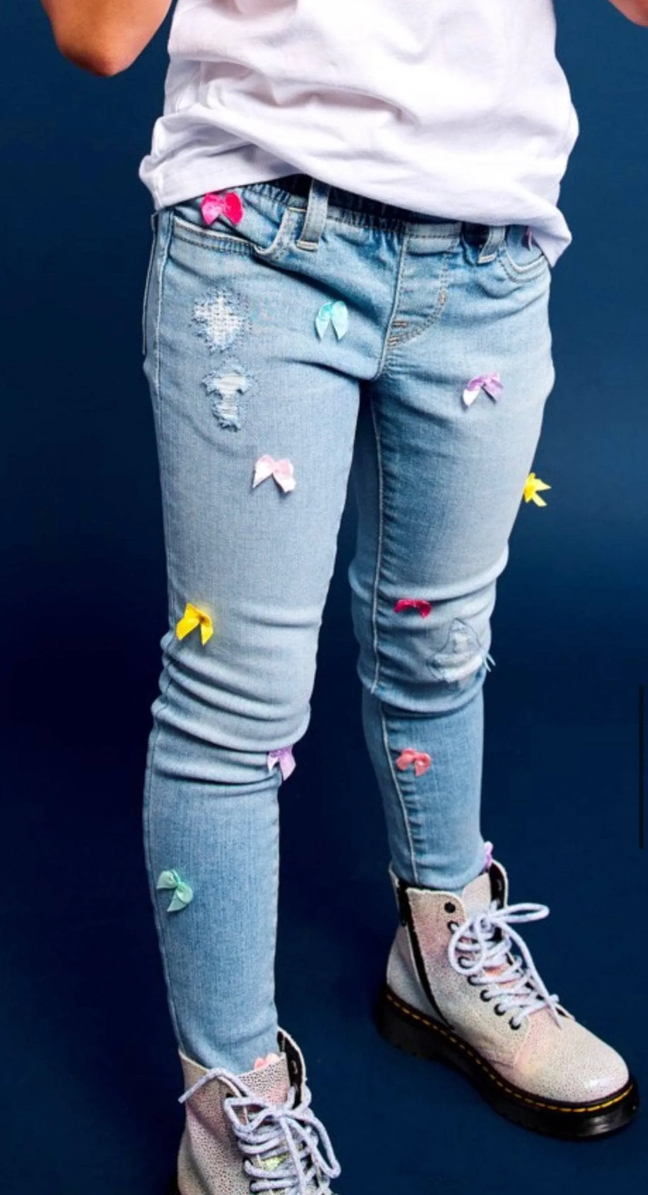Satin Bow Jeans