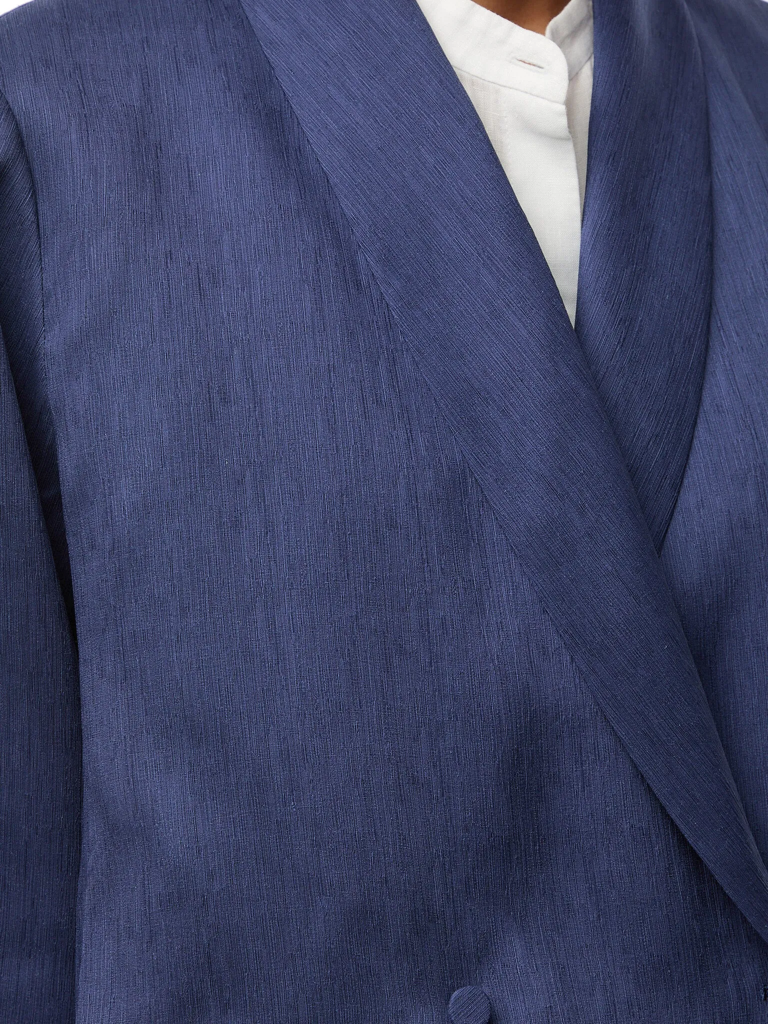 Shawl Collar Jacket Textured silk weave