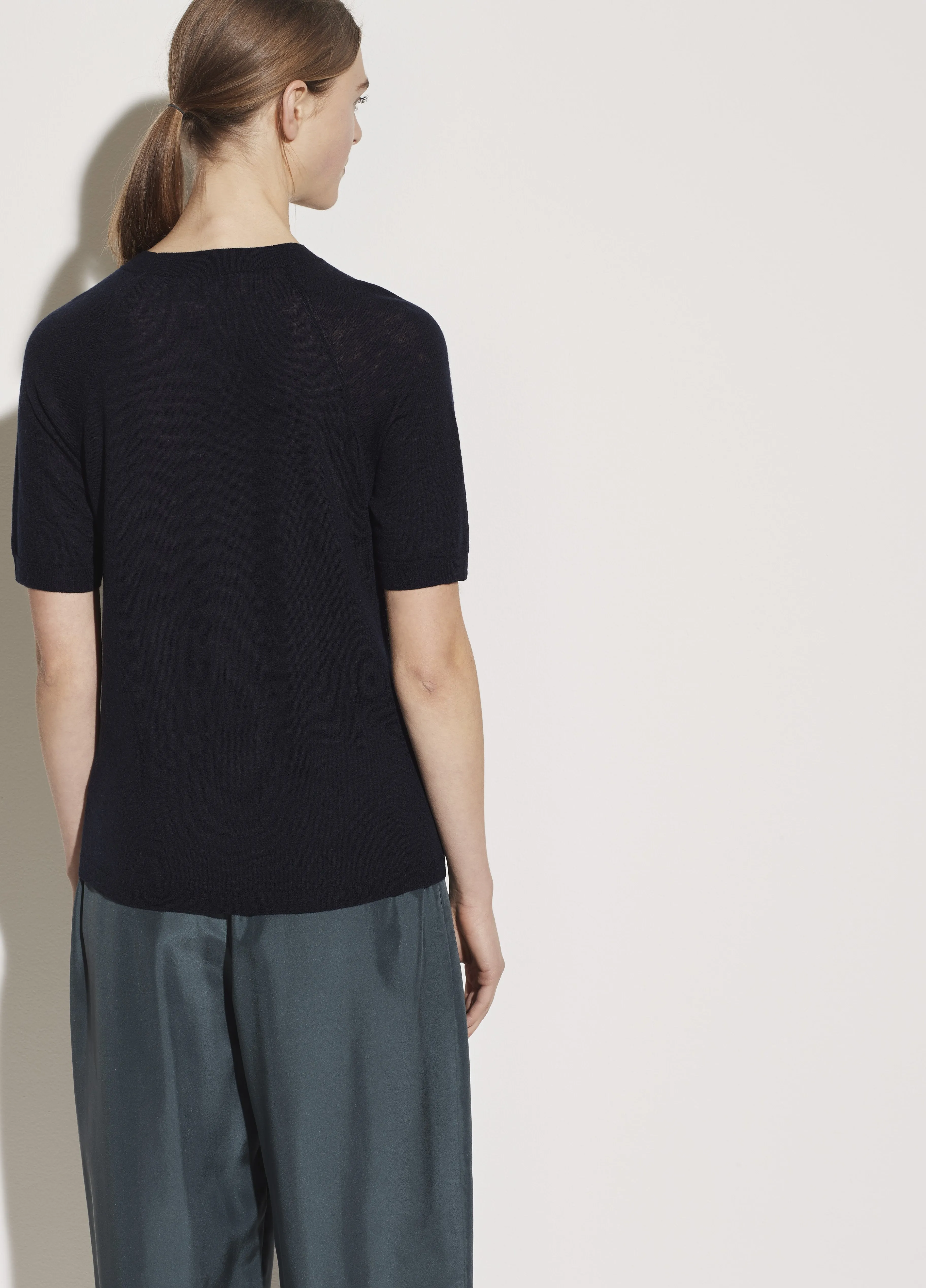 Short Sleeve Raglan Pullover in Coastal Blue