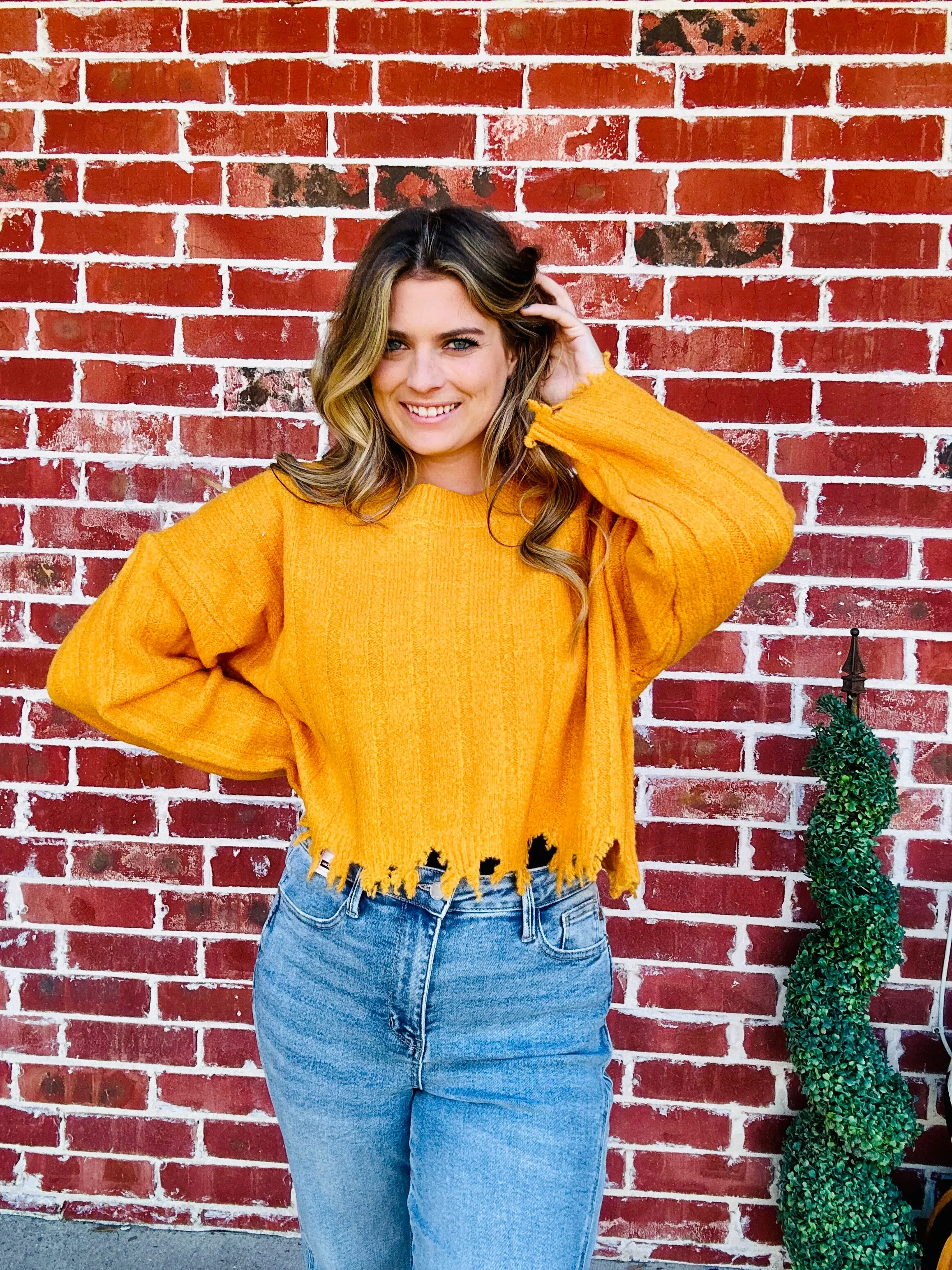 Show Me Around Town Sweater - Mustard