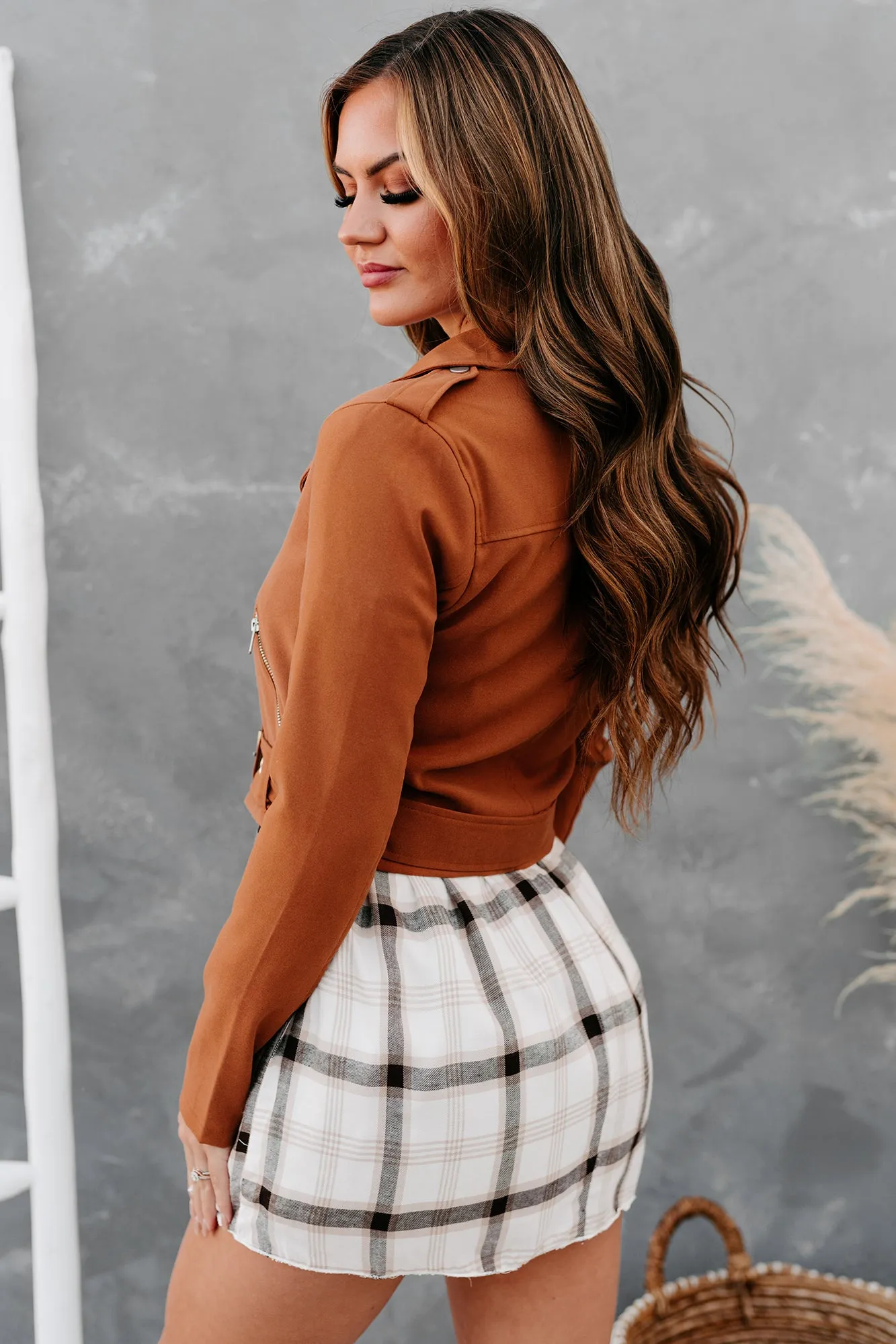Show Some Respect Belted Moto Jacket (Camel)