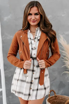 Show Some Respect Belted Moto Jacket (Camel)