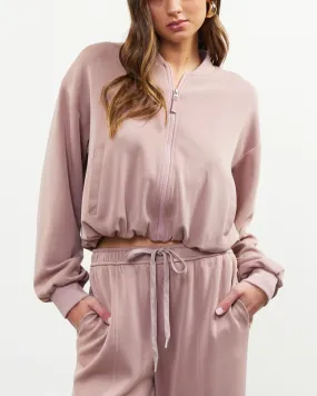 Soft Modal Bomber Jacket - Mauve