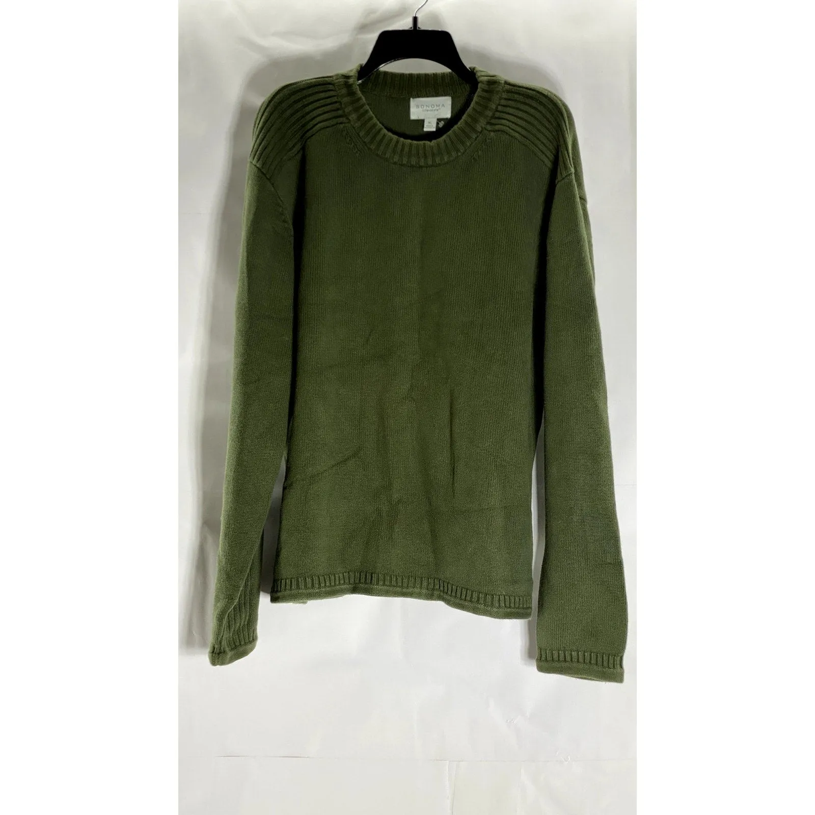 SONOMA LIFE STYLE Men's Dark Green Knit Crewneck Pullover Sweater SZ XL