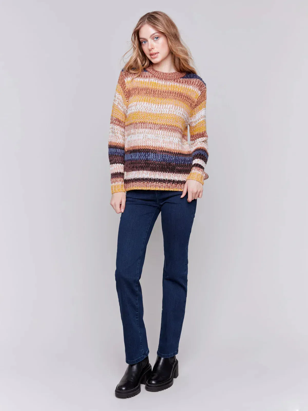 Space dye yarn sweater
