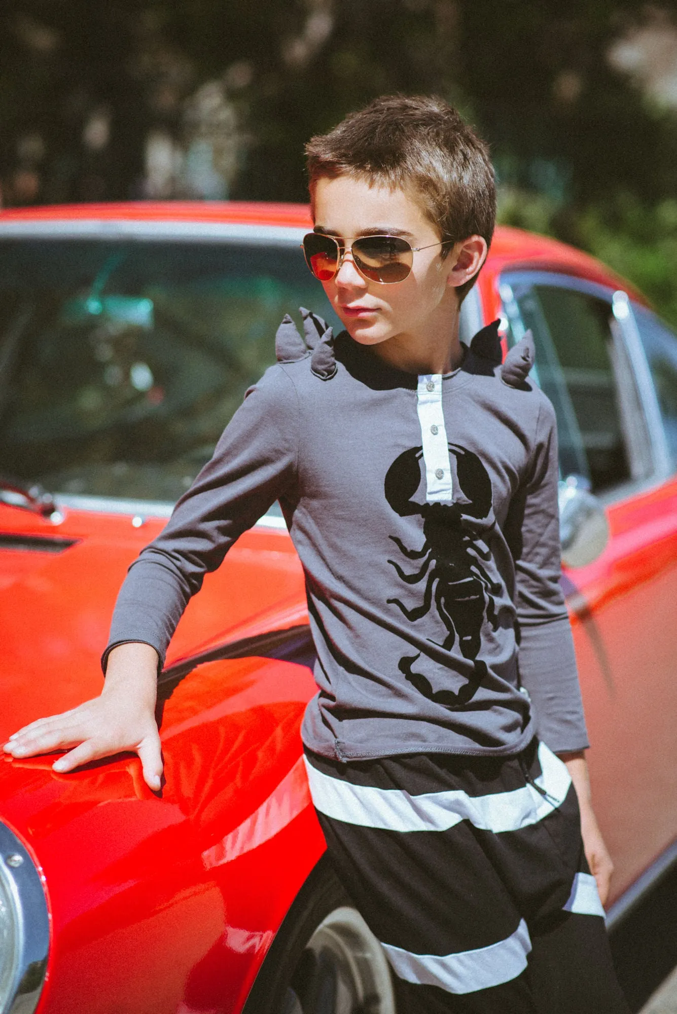Spike Scorpion Henley Shirt by: Mini Shatsu