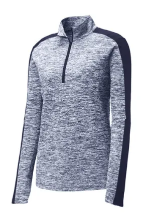 SportTek Ladies PosiCharge Electric Heather Colorblock 14Zip Pullover