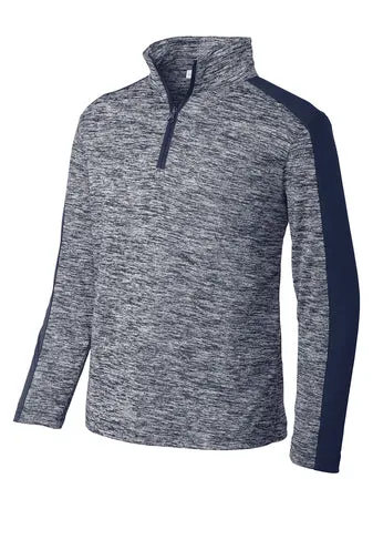 SportTek Youth PosiCharge  Electric Heather Colorblock 14Zip Pullover