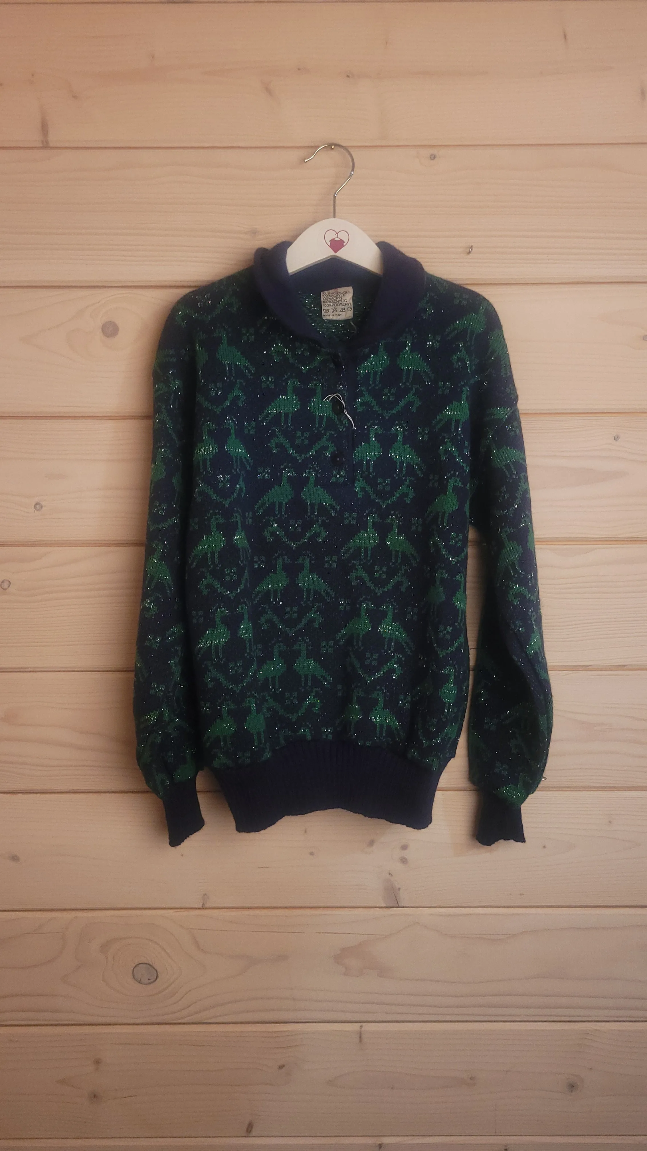 Stunning Vintage Peacock Jumper - Age 12 (see description)