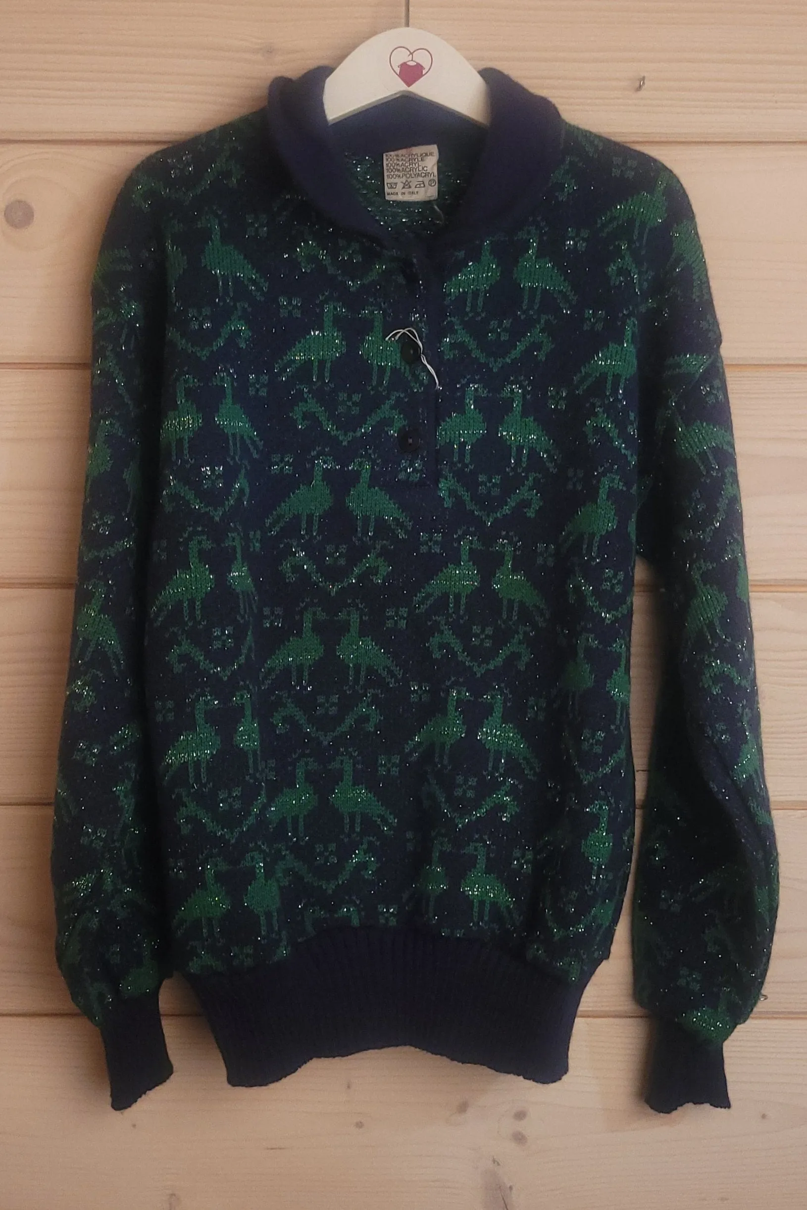 Stunning Vintage Peacock Jumper - Age 12 (see description)