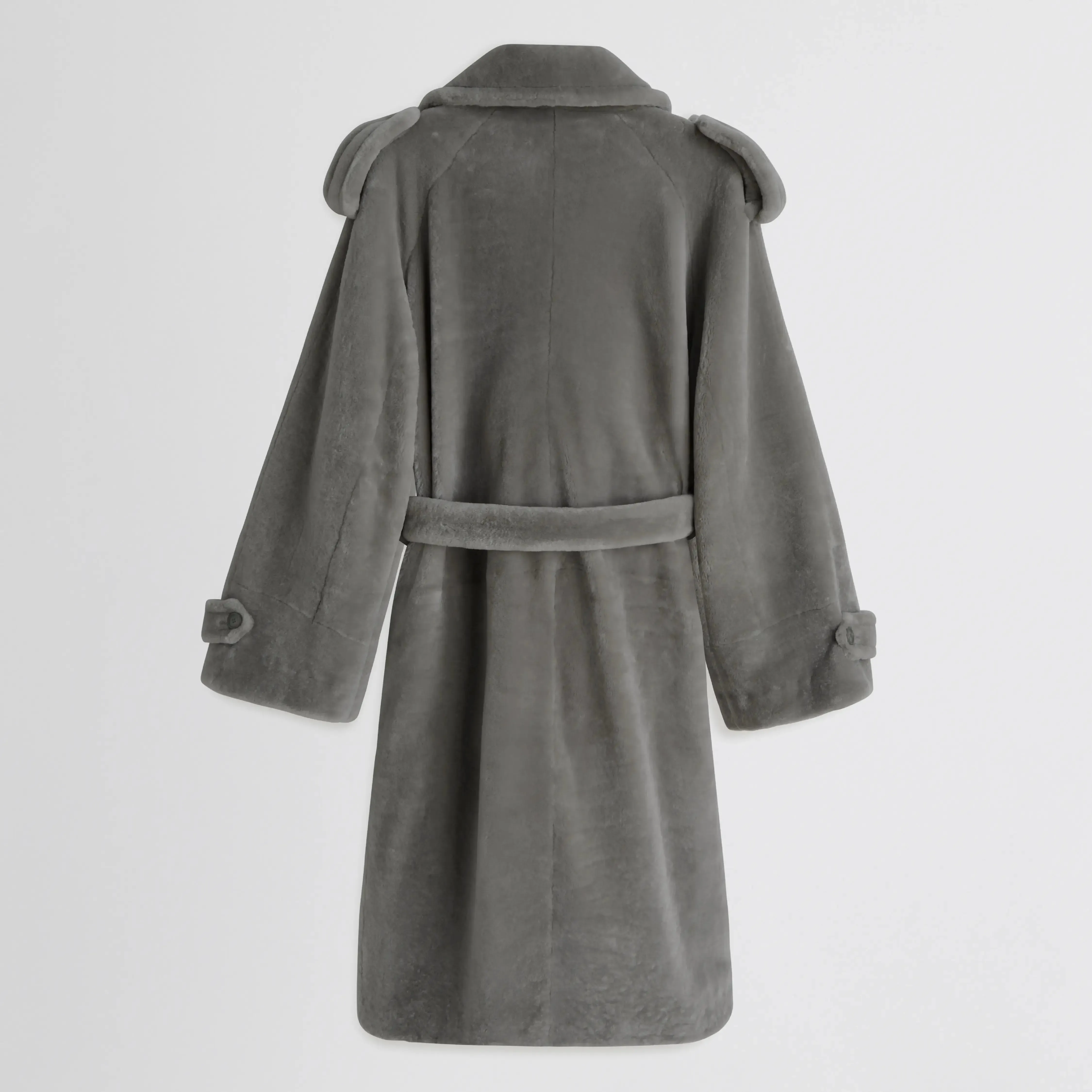 TEDDY TRENCH COAT | grey shearling