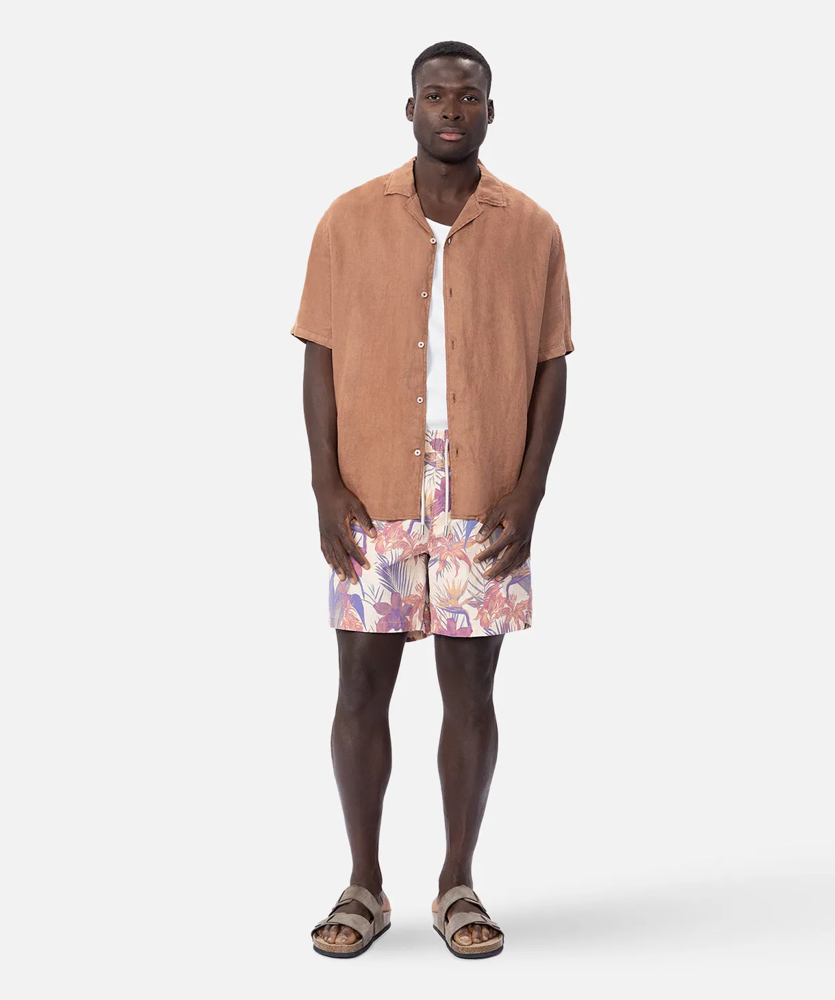 The Del Sur Linen S/s Shirt - Copper