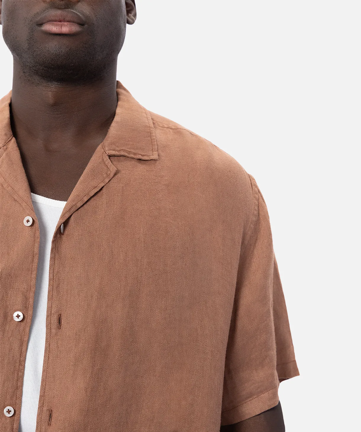 The Del Sur Linen S/s Shirt - Copper