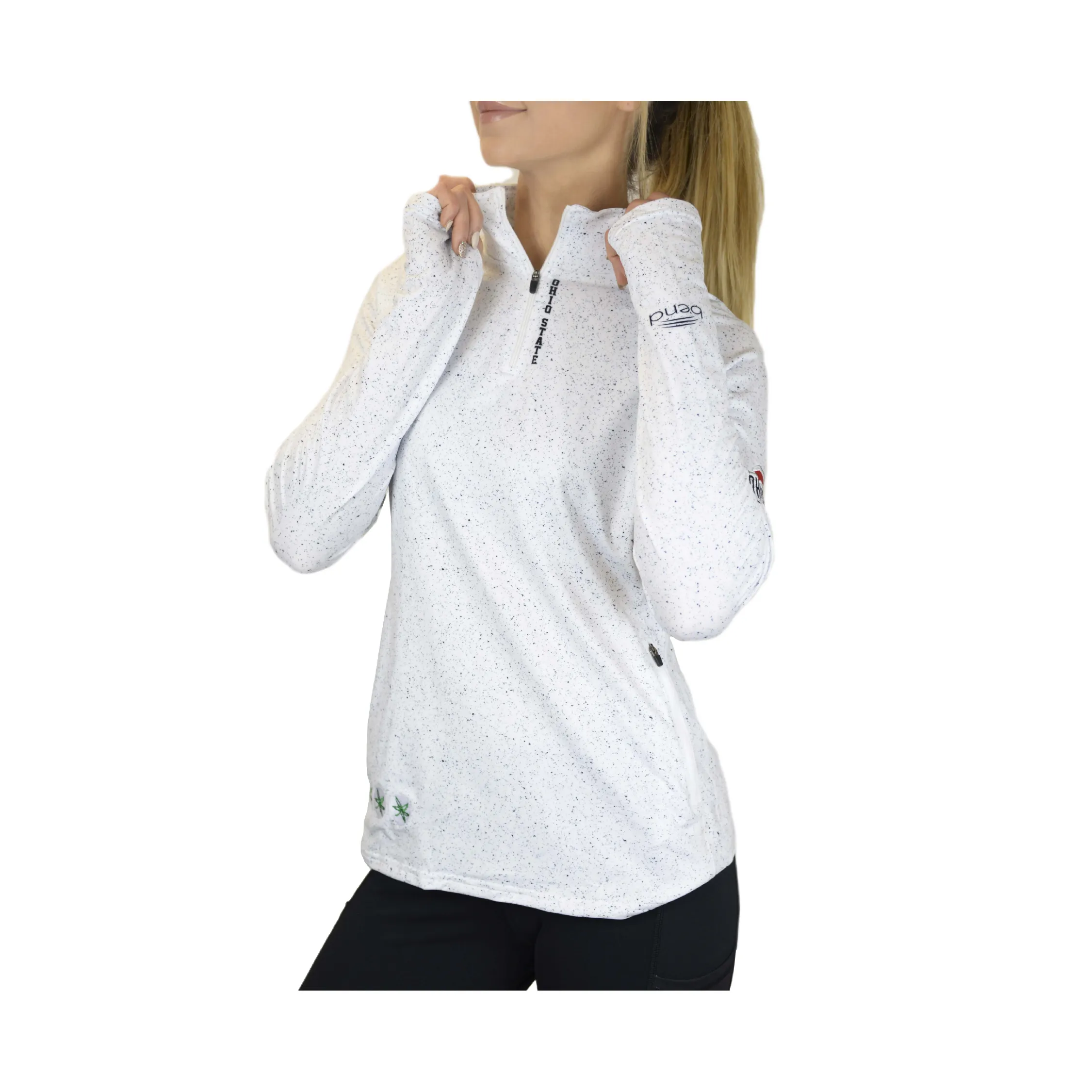 The Ohio State University "White Noise" 1/4 Zip Pullover/White