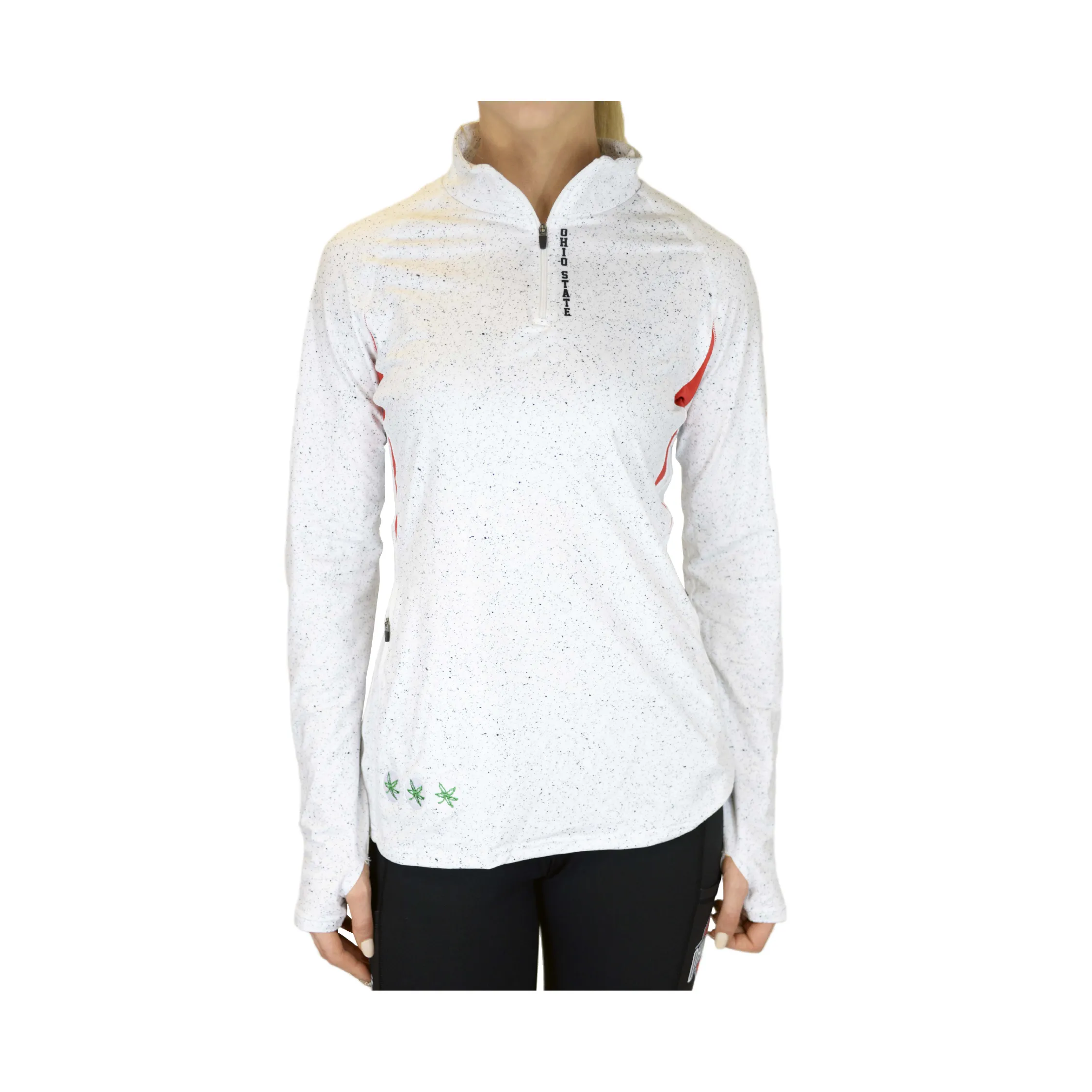 The Ohio State University "White Noise" 1/4 Zip Pullover/White