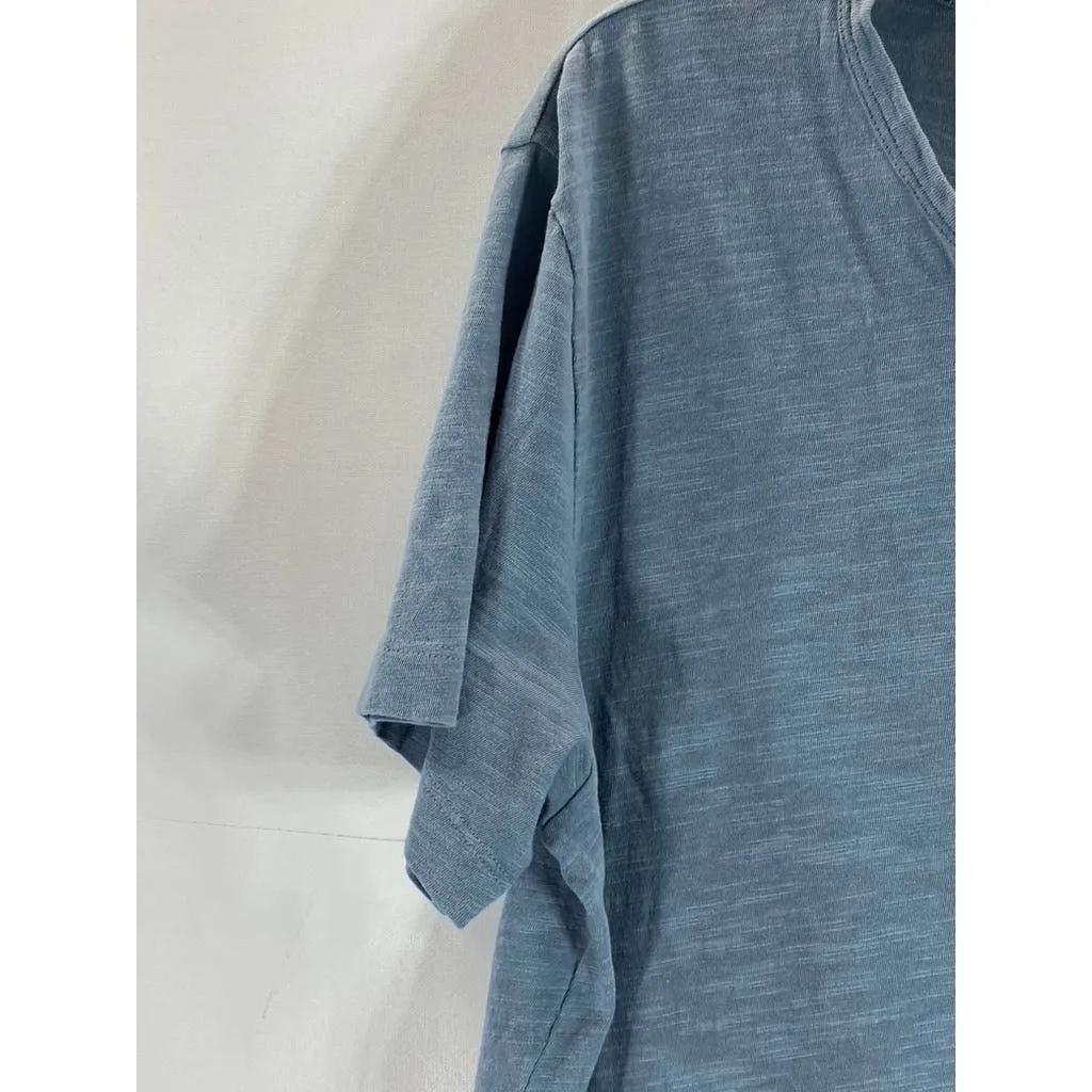 THEORY Men's Sky Blue Arlee Strato Short Sleeve Henley Shirt SZ L