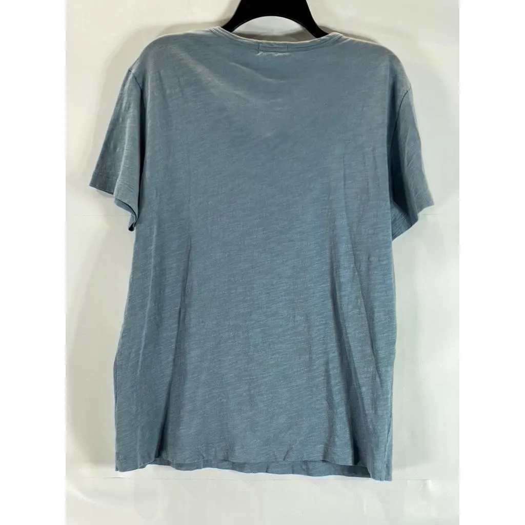 THEORY Men's Sky Blue Arlee Strato Short Sleeve Henley Shirt SZ L