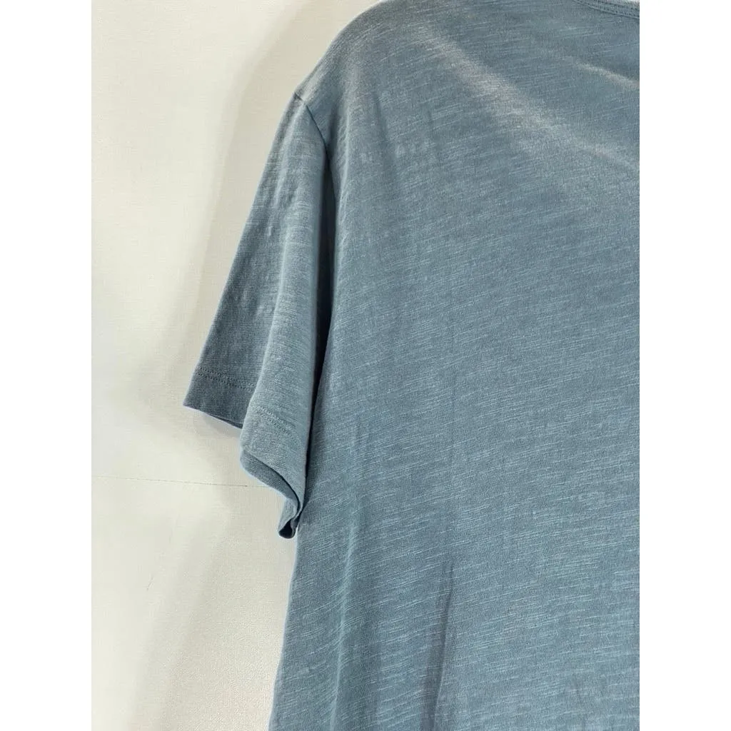THEORY Men's Sky Blue Arlee Strato Short Sleeve Henley Shirt SZ L