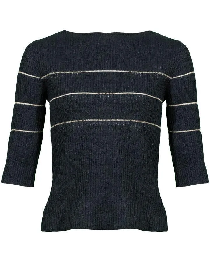 Tonet Stripe Detail 3/4 Sleeve Sweater