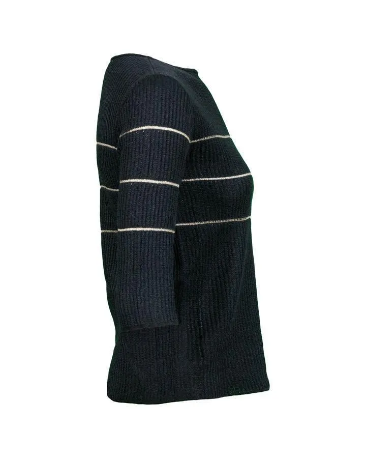 Tonet Stripe Detail 3/4 Sleeve Sweater