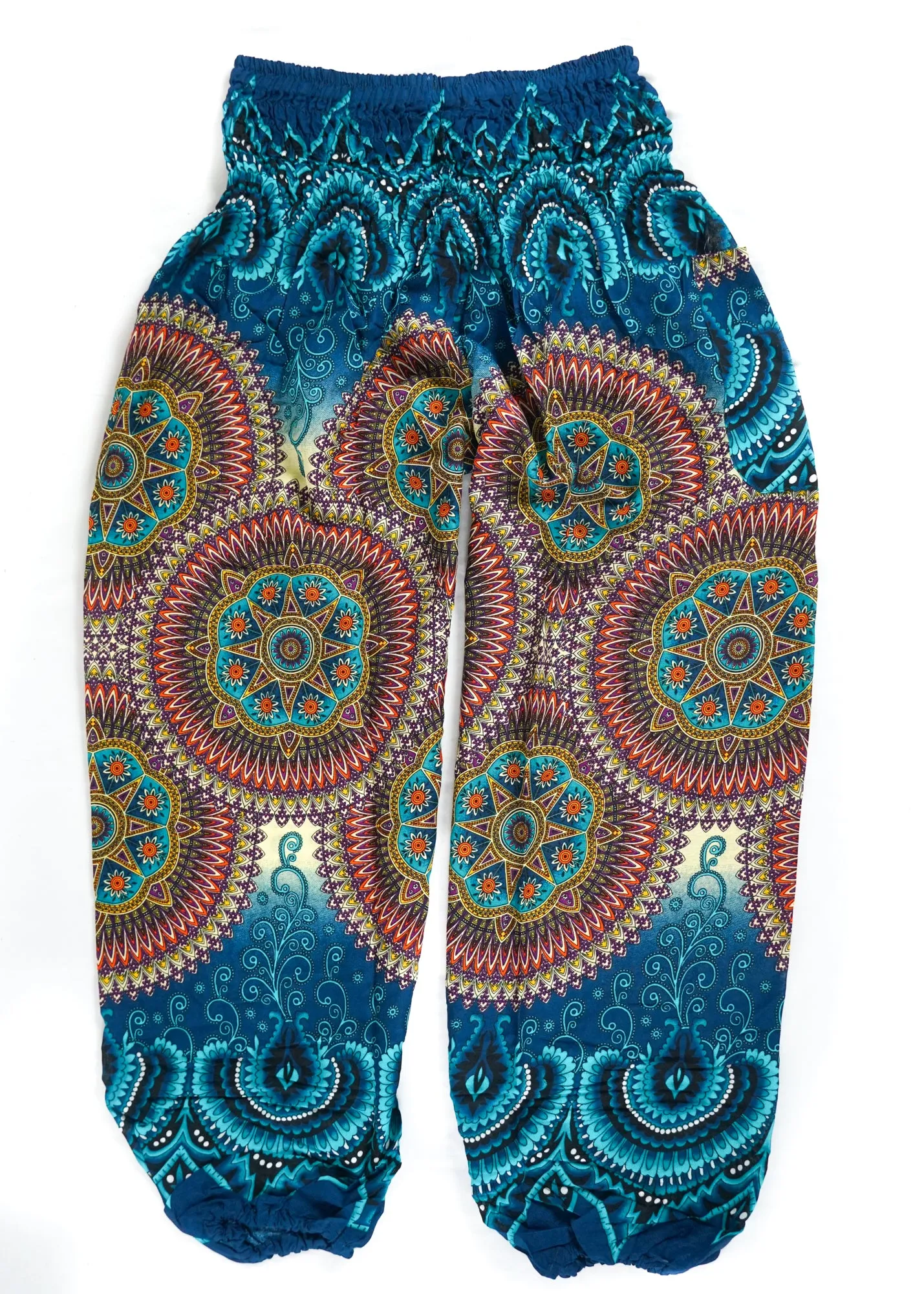 Turquoise Psychedelic Star Harem Pants
