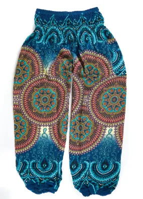 Turquoise Psychedelic Star Harem Pants