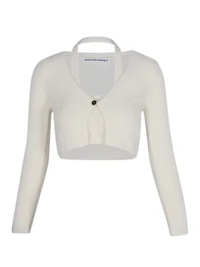 Twinset Halter Cardigan Pullover Soft (White)