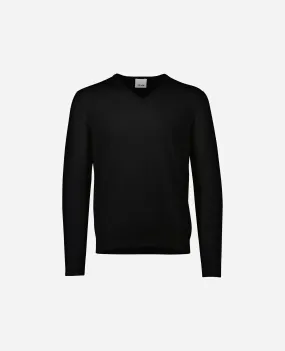 V-Ausschnitt Pullover aus Cashmere in Schwarz