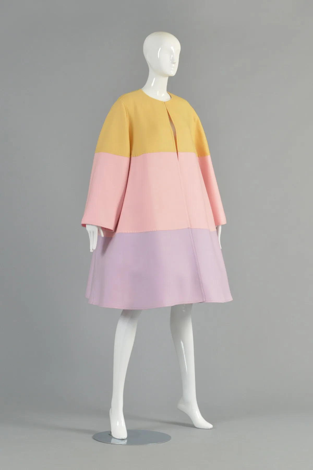 Valentino Pastel Colorblock Swing Coat