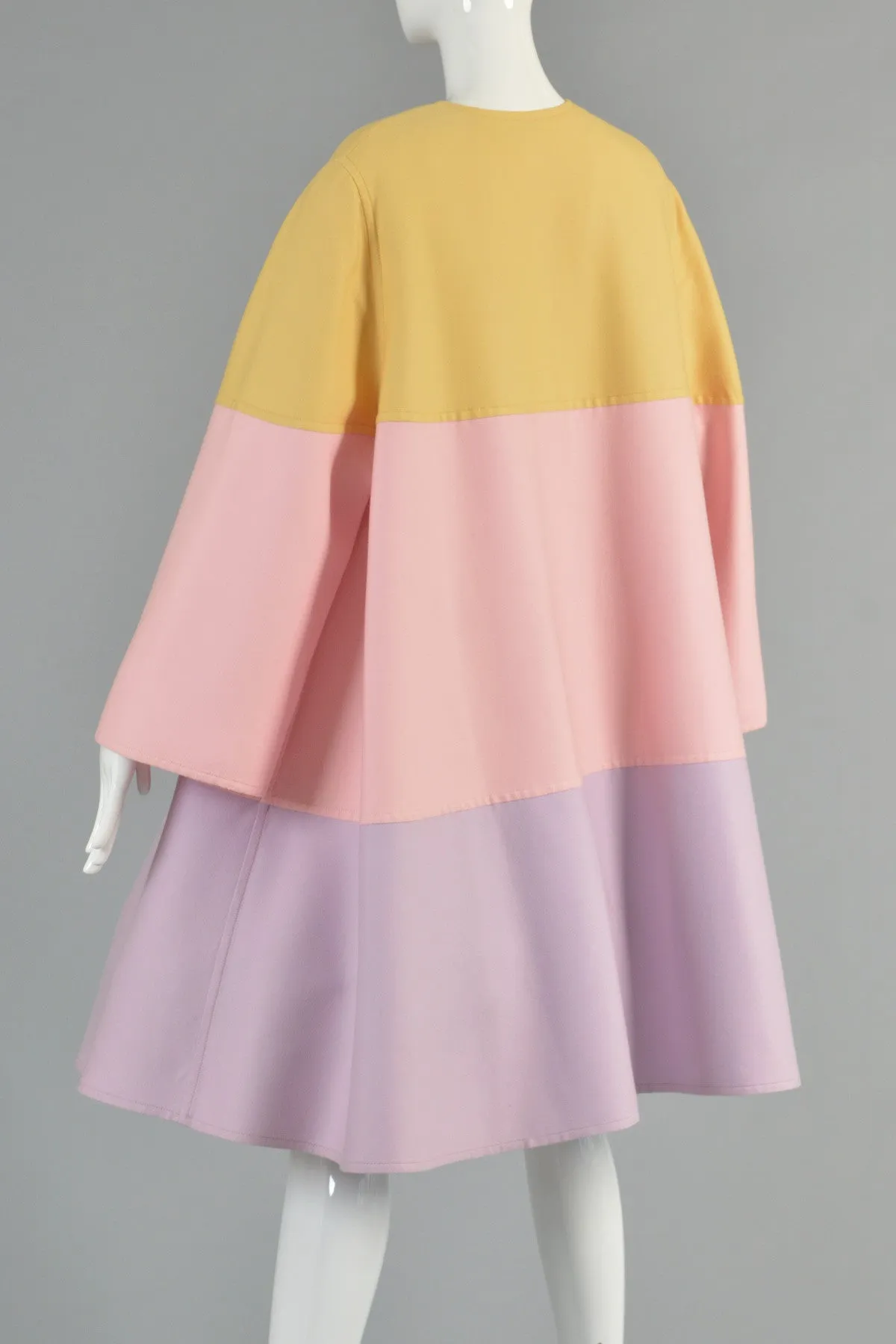 Valentino Pastel Colorblock Swing Coat
