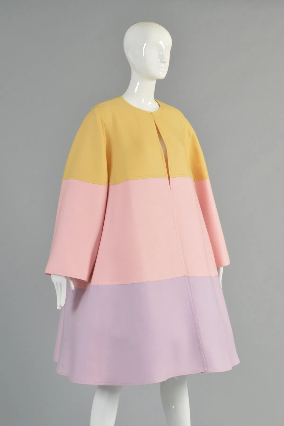 Valentino Pastel Colorblock Swing Coat